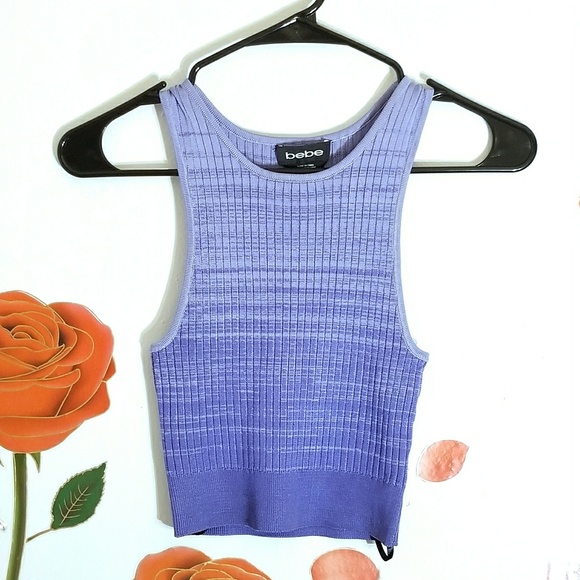 bebe Tops - Bebe Womens Sz S Cropped Top Sleeveless Ribbed